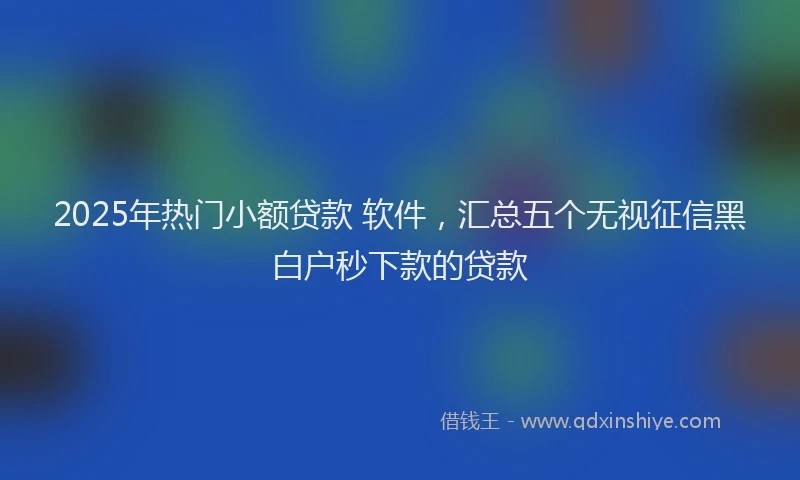 2025年热门小额贷款 软件，汇总五个无视征信黑白户秒下款的贷款