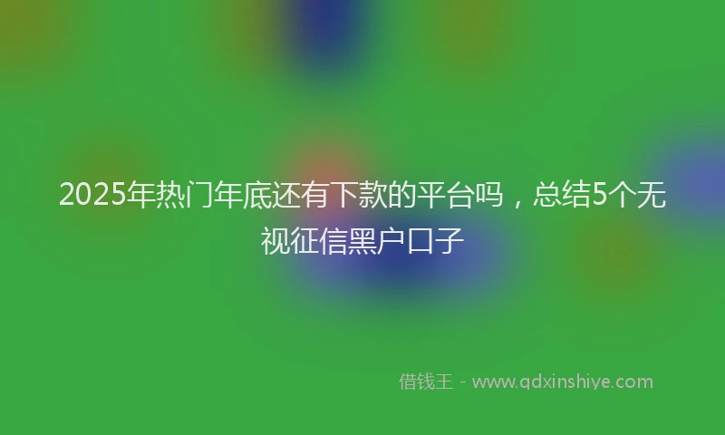 2025年热门年底还有下款的平台吗，总结5个无视征信黑户口子