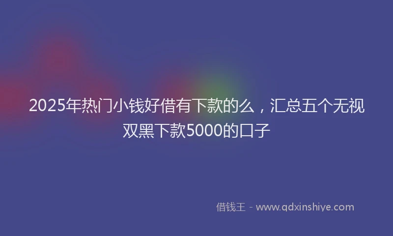 2025年热门小钱好借有下款的么，汇总五个无视双黑下款5000的口子