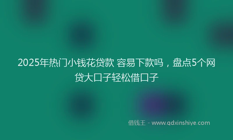 2025年热门小钱花贷款 容易下款吗，盘点5个网贷大口子轻松借口子