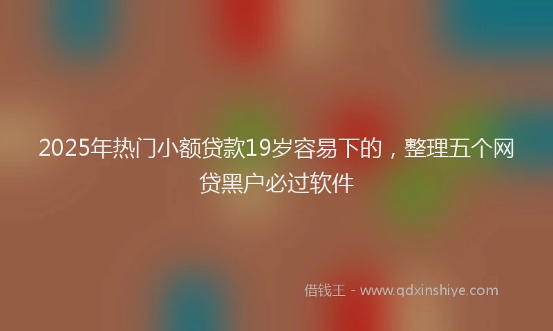 2025年热门小额贷款19岁容易下的，整理五个网贷黑户必过软件