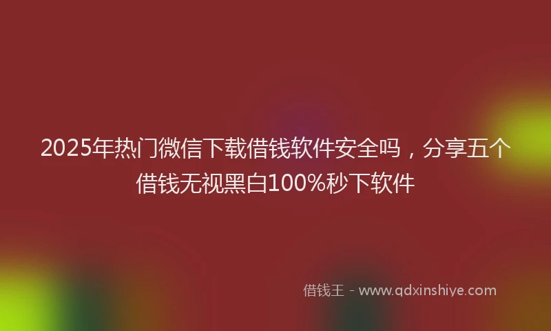 2025年热门微信下载借钱软件安全吗，分享五个借钱无视黑白100%秒下软件