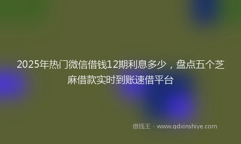 2025年热门微信借钱12期利息多少，盘点五个芝麻借款实时到账速借平台