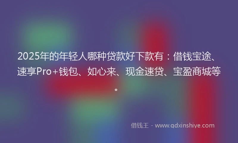 2025年的年轻人哪种贷款好下款有：借钱宝途、速享Pro+钱包、如心来、现金速贷、宝盈商城等。
