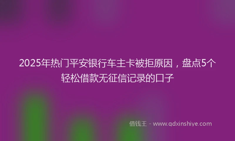 2025年热门平安银行车主卡被拒原因，盘点5个轻松借款无征信记录的口子