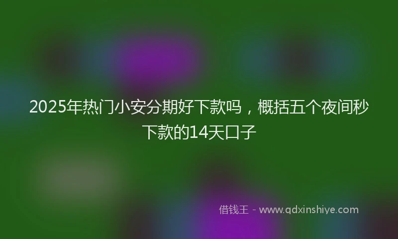 2025年热门小安分期好下款吗，概括五个夜间秒下款的14天口子