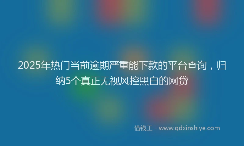 2025年热门当前逾期严重能下款的平台查询，归纳5个真正无视风控黑白的网贷