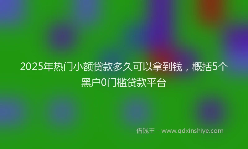 2025年热门小额贷款多久可以拿到钱，概括5个黑户0门槛贷款平台