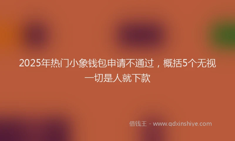 2025年热门小象钱包申请不通过，概括5个无视一切是人就下款