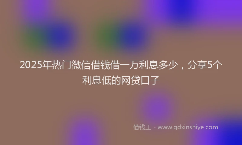 2025年热门微信借钱借一万利息多少，分享5个利息低的网贷口子