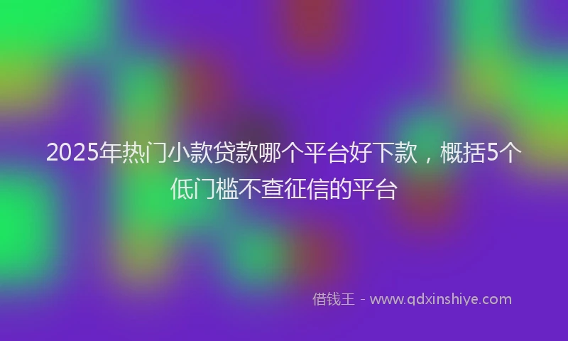 2025年热门小款贷款哪个平台好下款，概括5个低门槛不查征信的平台