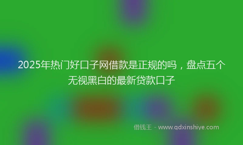 2025年热门好口子网借款是正规的吗，盘点五个无视黑白的最新贷款口子
