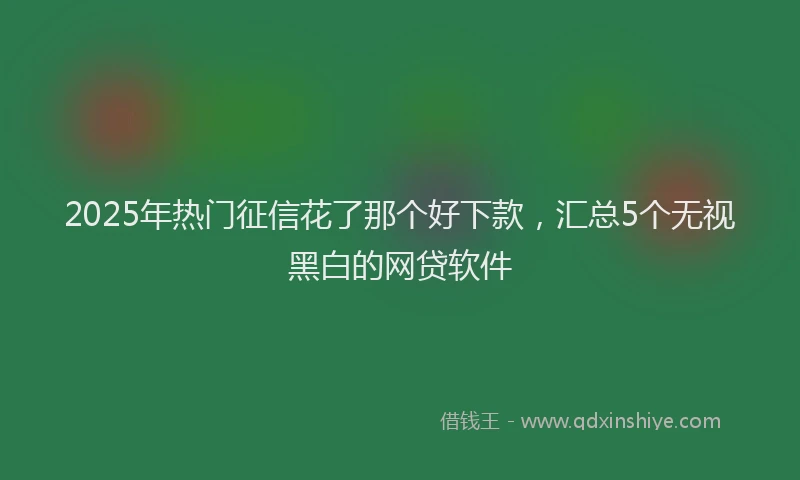 2025年热门征信花了那个好下款，汇总5个无视黑白的网贷软件