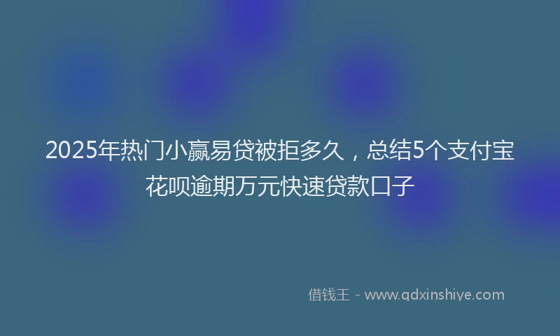 2025年热门小赢易贷被拒多久，总结5个支付宝花呗逾期万元快速贷款口子