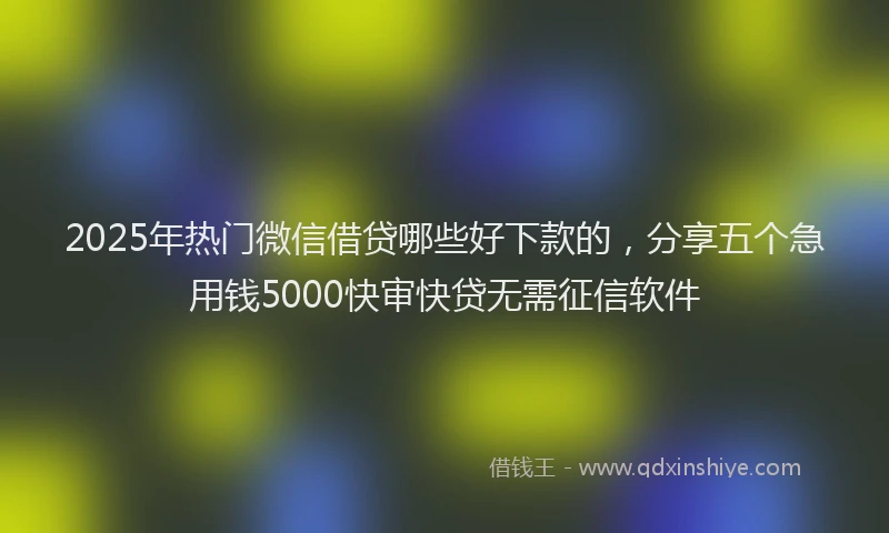 2025年热门微信借贷哪些好下款的，分享五个急用钱5000快审快贷无需征信软件