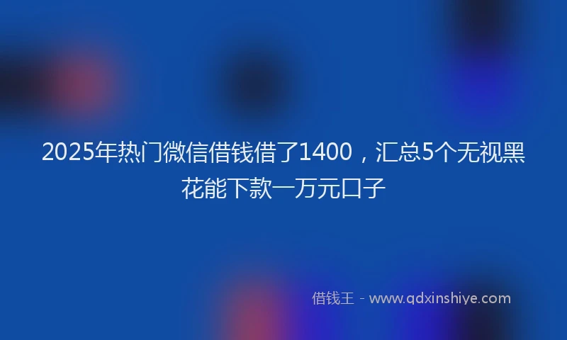 2025年热门微信借钱借了1400，汇总5个无视黑花能下款一万元口子