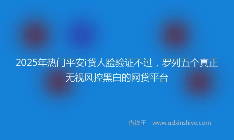 2025年热门平安i贷人脸验证不过，罗列五个真正无视风控黑白的网贷平台