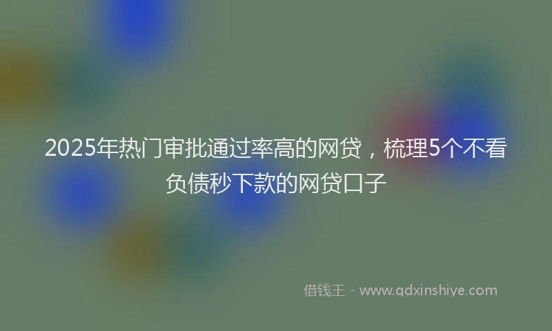 2025年热门审批通过率高的网贷，梳理5个不看负债秒下款的网贷口子