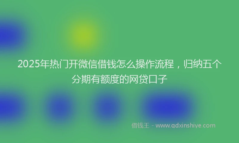 2025年热门开微信借钱怎么操作流程，归纳五个分期有额度的网贷口子