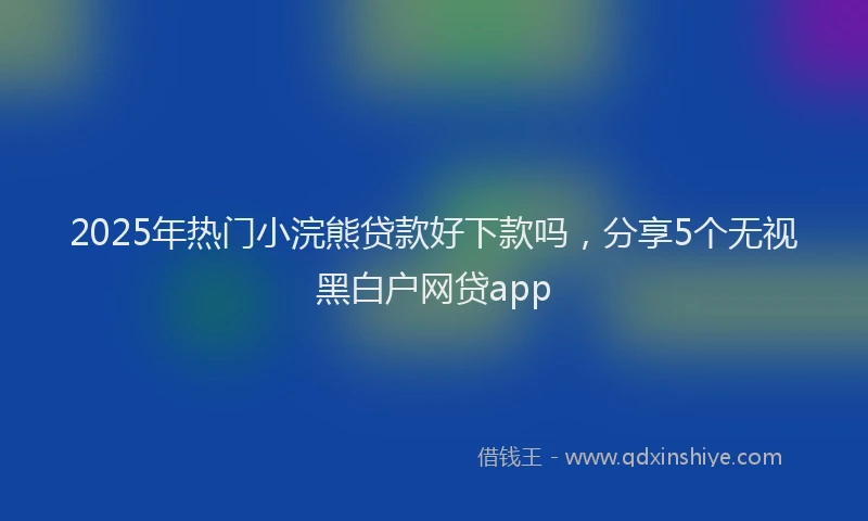 2025年热门小浣熊贷款好下款吗，分享5个无视黑白户网贷app