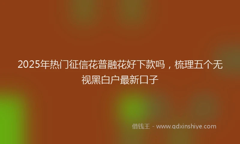 2025年热门征信花普融花好下款吗，梳理五个无视黑白户最新口子