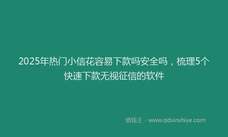 2025年热门小信花容易下款吗安全吗，梳理5个快速下款无视征信的软件