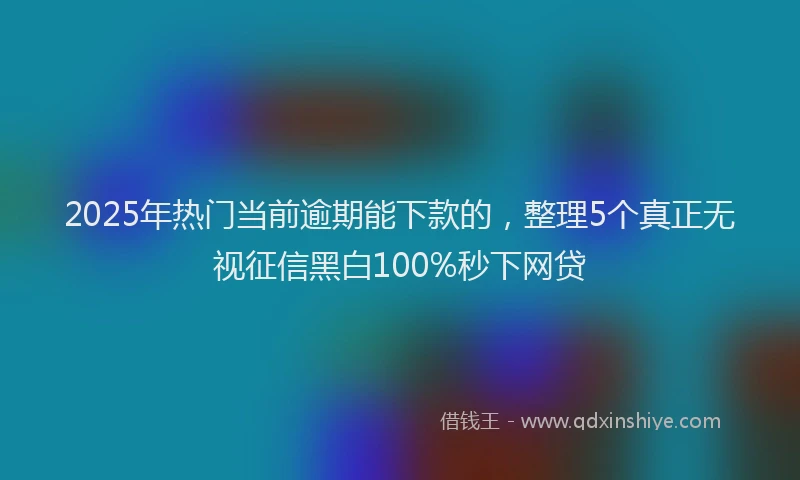 2025年热门当前逾期能下款的，整理5个真正无视征信黑白100%秒下网贷