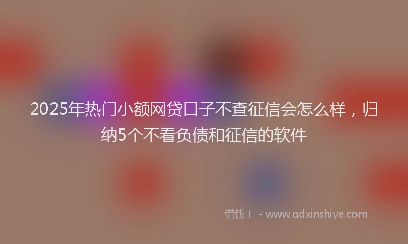 2025年热门小额网贷口子不查征信会怎么样，归纳5个不看负债和征信的软件