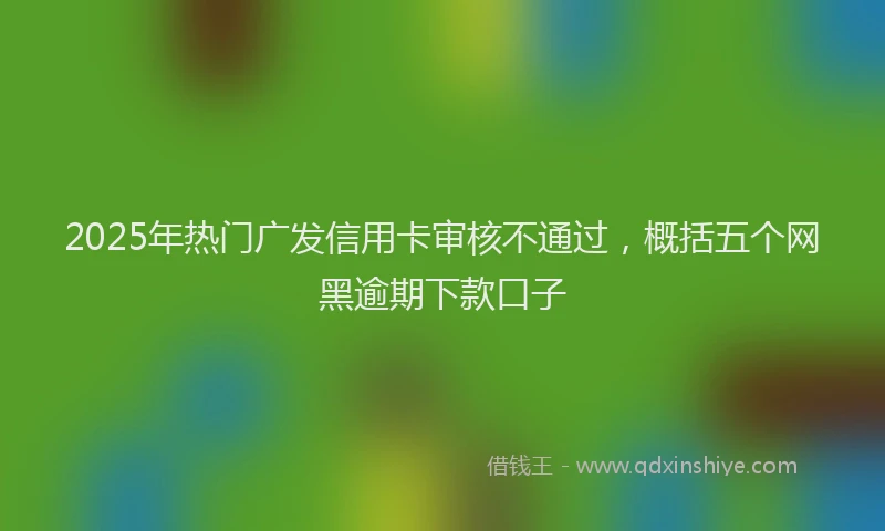 2025年热门广发信用卡审核不通过，概括五个网黑逾期下款口子