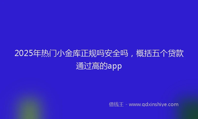 2025年热门小金库正规吗安全吗，概括五个贷款通过高的app