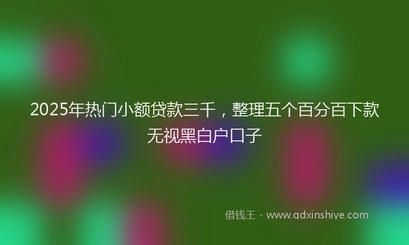 2025年热门小额贷款三千，整理五个百分百下款无视黑白户口子