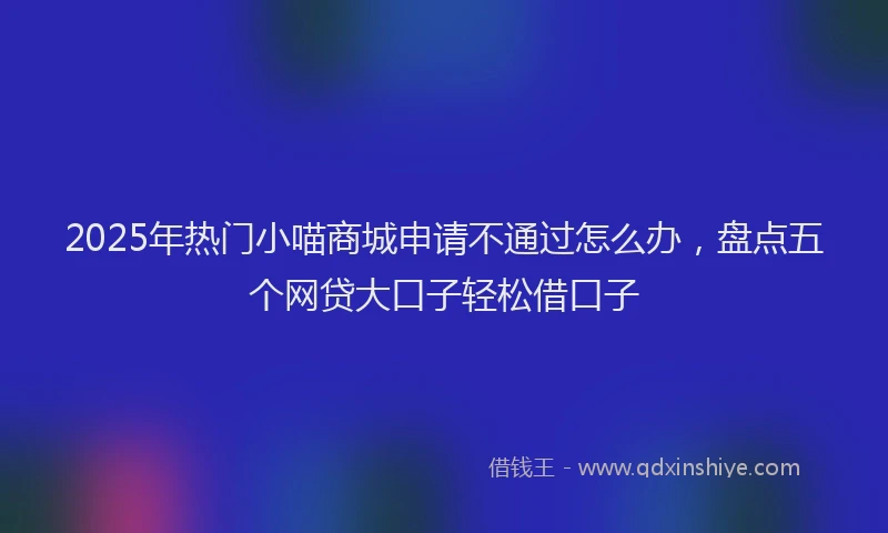 2025年热门小喵商城申请不通过怎么办，盘点五个网贷大口子轻松借口子