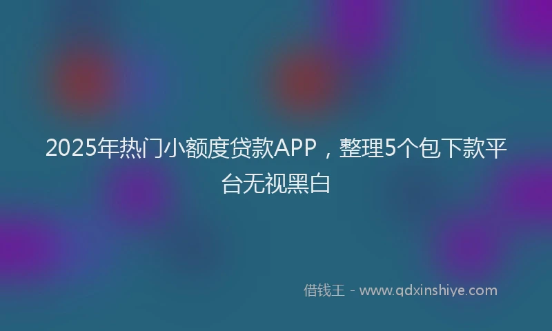 2025年热门小额度贷款APP，整理5个包下款平台无视黑白