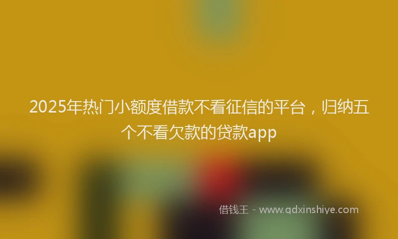 2025年热门小额度借款不看征信的平台，归纳五个不看欠款的贷款app
