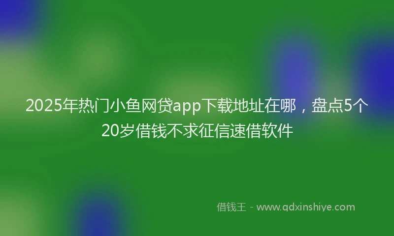 2025年热门小鱼网贷app下载地址在哪，盘点5个20岁借钱不求征信速借软件