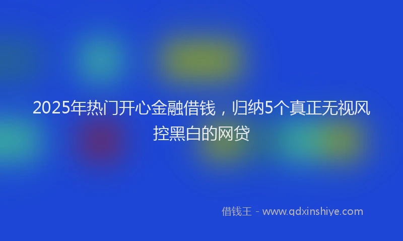 2025年热门开心金融借钱，归纳5个真正无视风控黑白的网贷