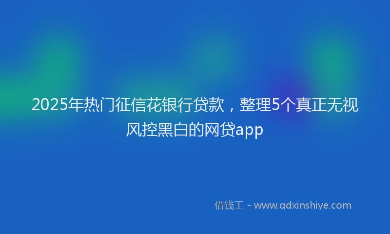 2025年热门征信花银行贷款，整理5个真正无视风控黑白的网贷app