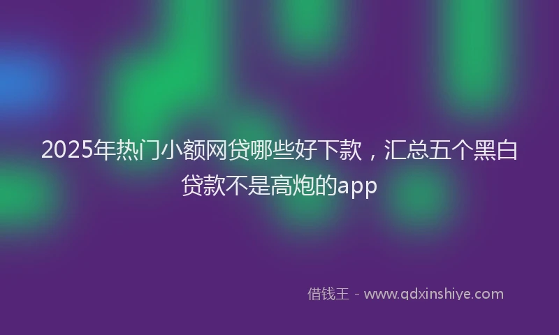 2025年热门小额网贷哪些好下款，汇总五个黑白贷款不是高炮的app