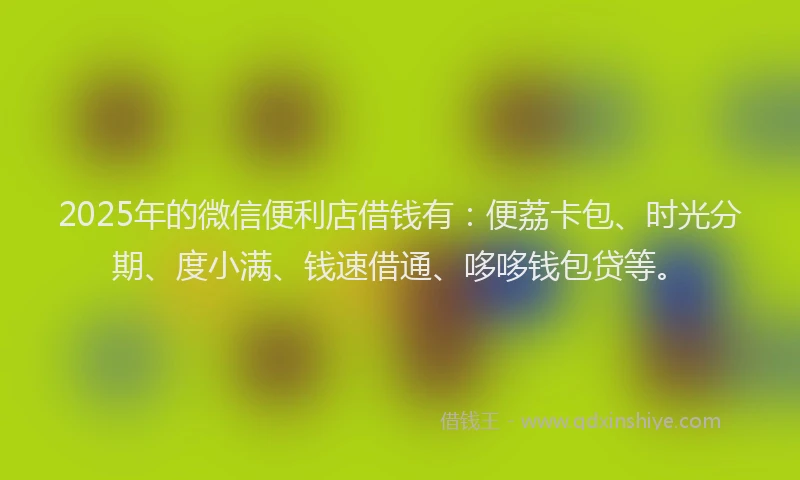 2025年的微信便利店借钱有：便荔卡包、时光分期、度小满、钱速借通、哆哆钱包贷等。