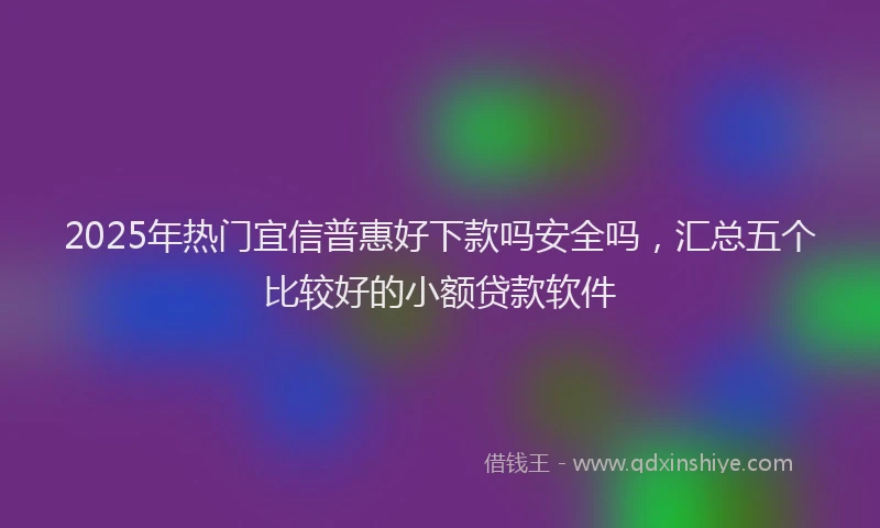 2025年热门宜信普惠好下款吗安全吗，汇总五个比较好的小额贷款软件