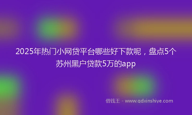 2025年热门小网贷平台哪些好下款呢，盘点5个苏州黑户贷款5万的app