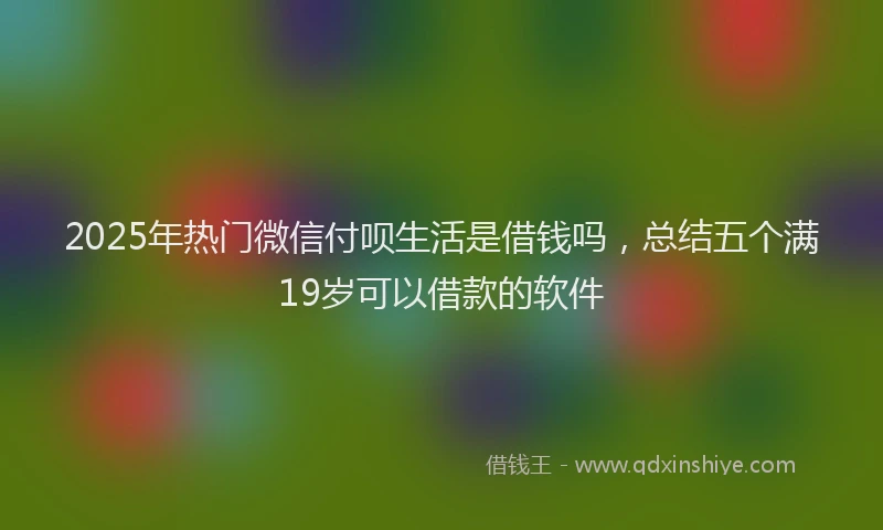 2025年热门微信付呗生活是借钱吗，总结五个满19岁可以借款的软件