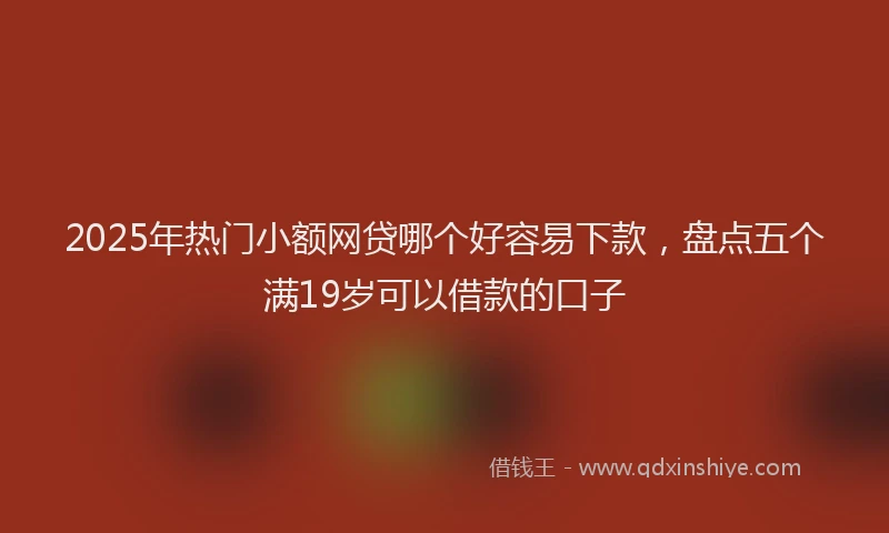 2025年热门小额网贷哪个好容易下款，盘点五个满19岁可以借款的口子