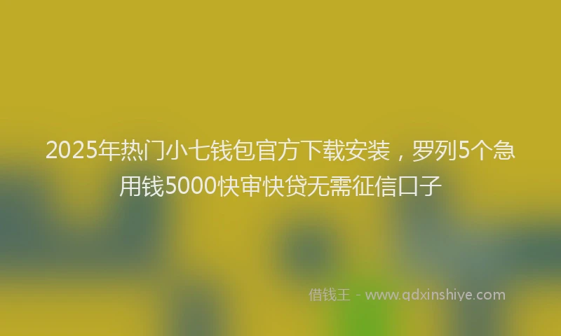 2025年热门小七钱包官方下载安装，罗列5个急用钱5000快审快贷无需征信口子