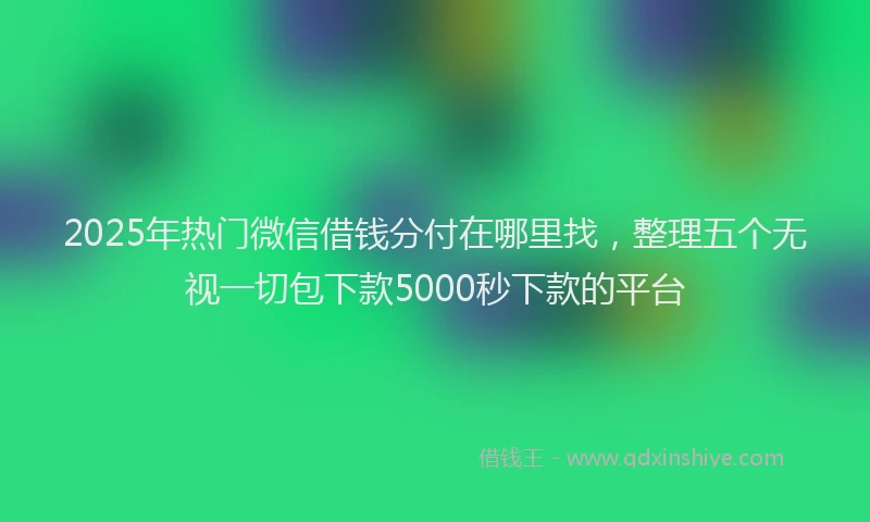 2025年热门微信借钱分付在哪里找，整理五个无视一切包下款5000秒下款的平台