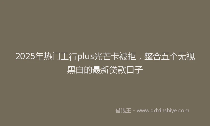 2025年热门工行plus光芒卡被拒，整合五个无视黑白的最新贷款口子