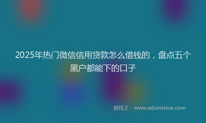2025年热门微信信用贷款怎么借钱的，盘点五个黑户都能下的口子