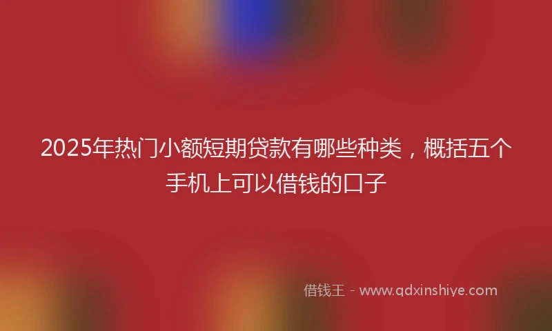 2025年热门小额短期贷款有哪些种类，概括五个手机上可以借钱的口子