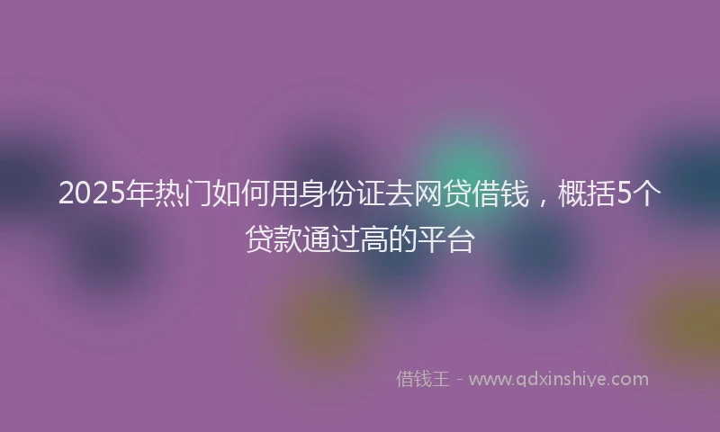 2025年热门如何用身份证去网贷借钱，概括5个贷款通过高的平台