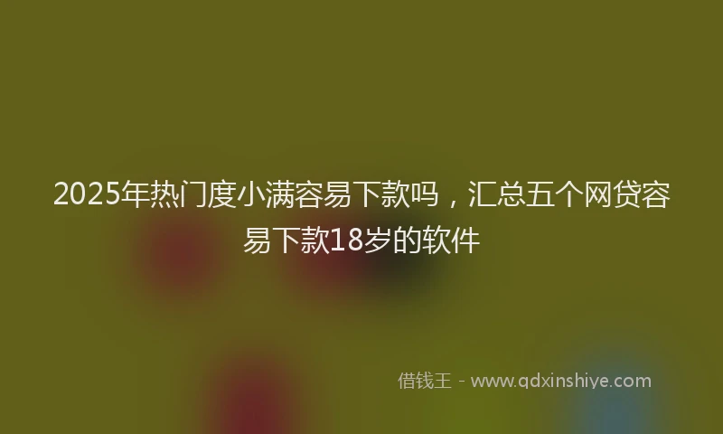 2025年热门度小满容易下款吗，汇总五个网贷容易下款18岁的软件